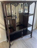 Beautiful antique display case with scroll work &
