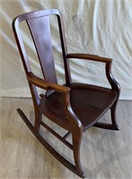 Antique solid wood cherry finish rocking chair by
