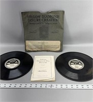 Antique Thomas Edison diamond disc records