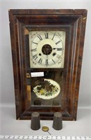 Antique Seth Thomas Ogee clock w/weights &pendulum