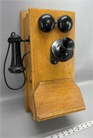 Antique western electric hand crank wall phone