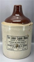 Antique Lead, SD 'The Lobby Liquor House' crock