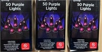 3- Boxes of 50 Purple Lights