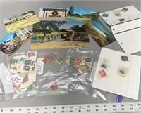 Vintage postcards and stamps