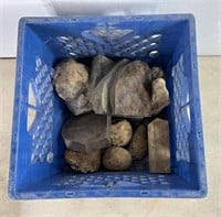 Crate w/Assorted Decorative & Interesting Rocks!
