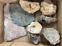Box w/Slabbed Rocks & Many Other Interesting Rocks