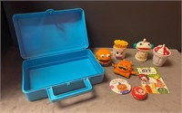 1988 Blue Plastic Lunchbox w/ Goodies