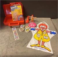 1988 Red Plastic Lunchbox with Goodies