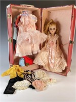 MADAME ALEXANDER DOLL WITH CLOTHES IN TRUNK