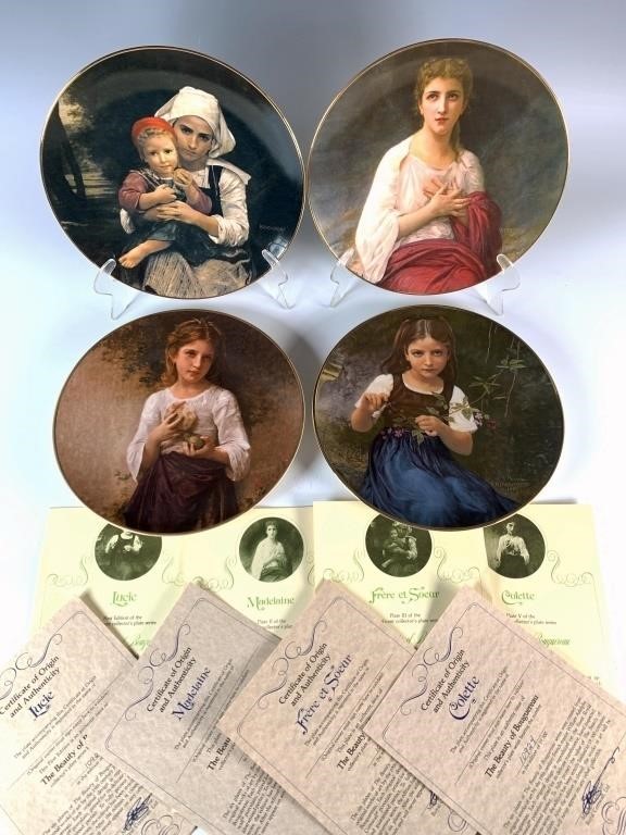 THE BEAUTY OF BOUGUEREAU COLLECTOR PLATES WITH COA
