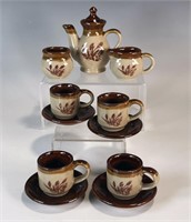 CHILDS STONEWARE WHEAT AND FLORAL TEA SET