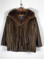 MINK JACKET WITH SHEARED FUR COLLAR