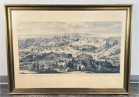 LARGE FRAMED PRINT OF VIEW OF LUXEMBOURG