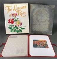 2 BOOKS ON ART AND ROSES AND A VAN GOGH LITHOGRAPH