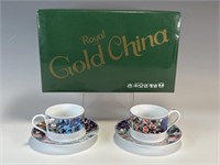 ROYAL GOLD CHINA TEA SET IN BOX