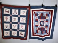 TWO HANDMADE & EMBROIDERED CHILD’S QUILTS WITH ADO