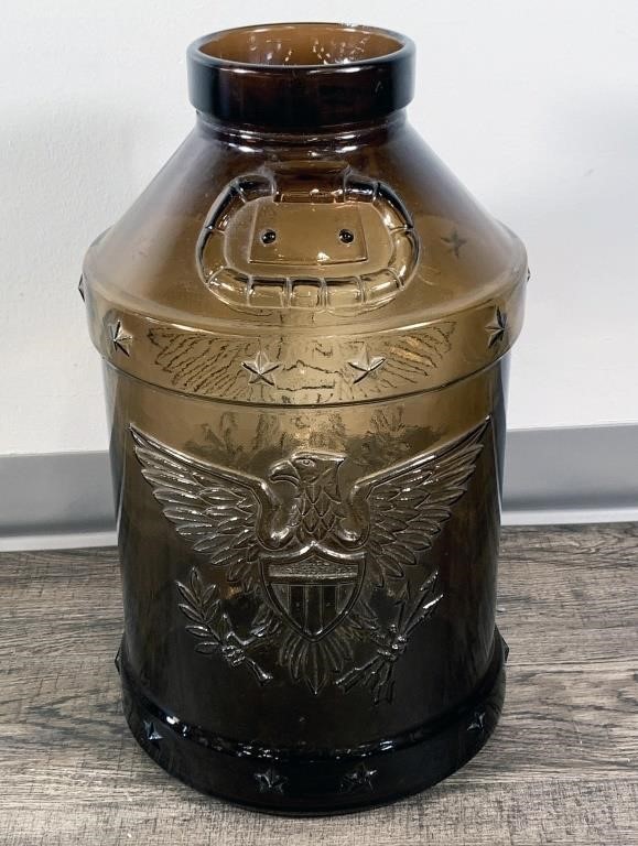 LARGE BICENTENNIAL AMBER GLASS EAGLE JUG