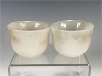 SMALL WHITE HARDSTONE CUPS