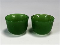 SMALL GREEN HARDSTONE CUPS