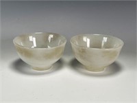 TWO WHITE HARDSTONE CUPS