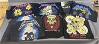 Group Metallica concert graphic t-shirt fragments