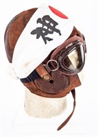 WWII Japanese Aviation Helmet & Goggles Repro
