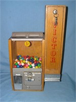 1950s Victor sports card vending machine