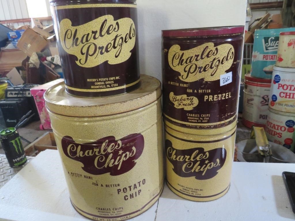 2 Charles Pretzels & 2 Charles Chip Cans