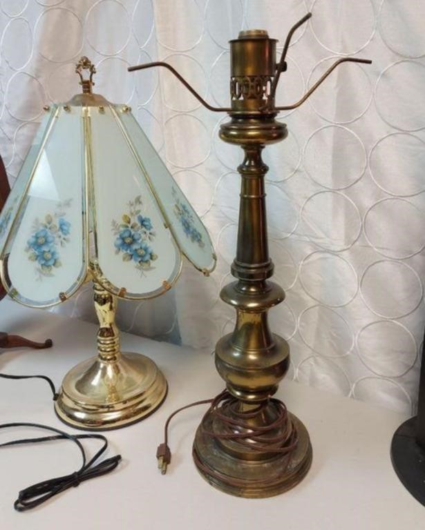 2 Brass Lamps / Lights - They Work!