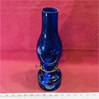 Cobalt Blue Glass Kerosene Lamp (Antique)