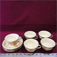 5 Pairs Of Alfred Meakin Teacups & Saucers