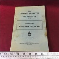 1952 New Brunswick Rates & Taxes Act Book