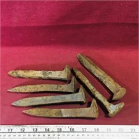 Lot Of 6 Iron Railroad Spikes (Antique)
