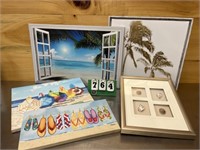 (5) Beach Themed Canvas Prints...Relaxing