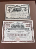 Railroad stock certificates 1893 & 1964
