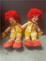Two Ronald McD 15” Plush Dolls w/ Vinyl Face