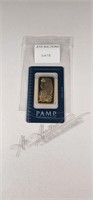 1 oz P.A.M.P. Gold Bar Certificate # B136291