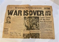 August 14,1945 Marshall TX. Newspaper