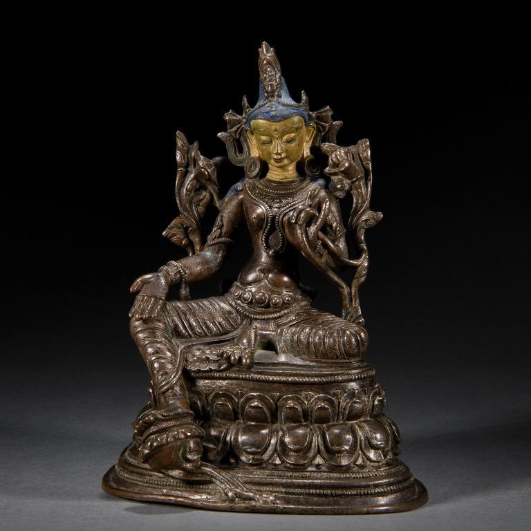 A Tibetan Bronze Green Tara
