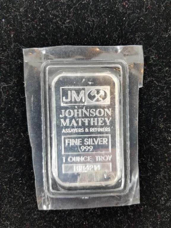 SEALED Johnson Matthey Fine Silver 999 1 OunceTroy