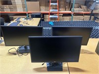 Lot of 3 - 24" dell monitor