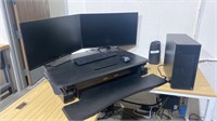 Dell computer, with two monitors, keyboard and mou