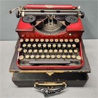 Vintage Red Royal Portable Typewriter as is