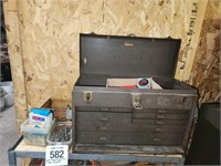 Kennedy Machinist toolbox w/ tools & drill bits