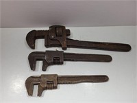 (3) Vintage Pipe Wrenches