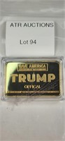 Donald Trump Save America Gold Bar