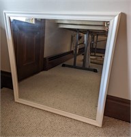 White Framed Square Mirror