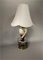 Ceramic Table Lamp w/ Brass Base