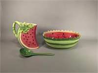 Watermelon Serving Bowl and Pitcher