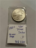 1922-S 90% Silver Peace Dollar Ex-Nice Shape